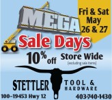 Stettler Tool & Hardware MEGA Sale Days